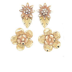 Tri color Diamond Cut Stud