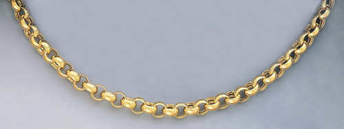 14k Gold 7mm Rolo Chain Necklace 18 Inches