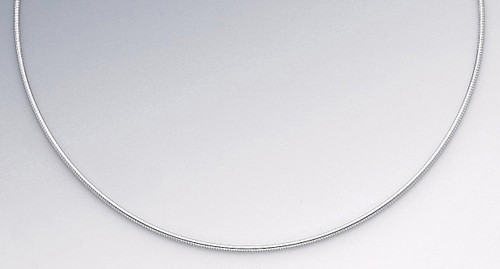 14k White Gold 1.5mm Round Omega 