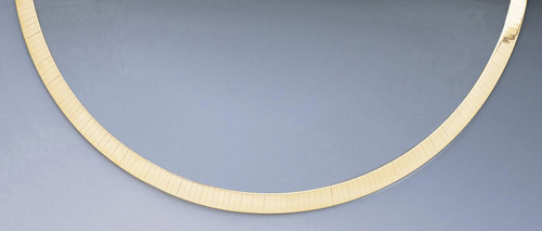 14k Gold 6mm Flat Omega Necklace 18 Inches