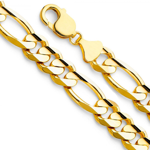 14k Gold 15mm Figaro Chain 24 Inches