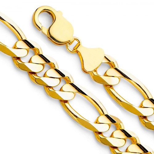 14k Gold 13.1mm Figaro Chain 22 Inches