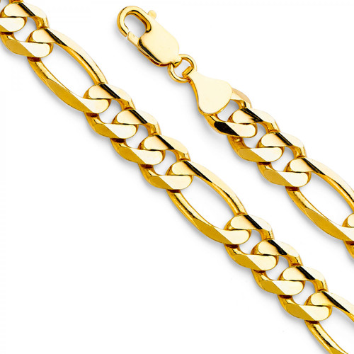 14k Gold 10mm Figaro Bracelet 9 Inches