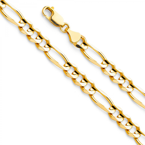 14k Gold 7.0mm Figaro Chain 20 Inches