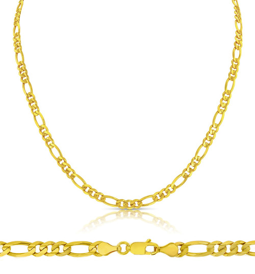 14k Gold 4.6mm Figaro Chain 20 Inches