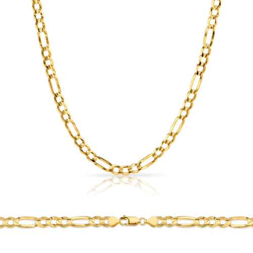14k Gold 3.9mm Open Figaro Chain 8 Inches
