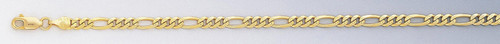 14k Gold 4mm Yellow Pave Figaro Chain 20 Inches