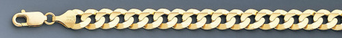 14k Gold 9.5mm Flat Curb Bracelet 8 Inches