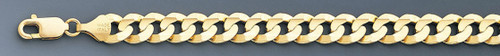 14k Gold 9.5mm Flat Curb Bracelet 9 Inches