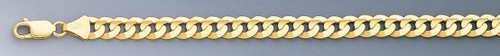 14k Gold 7mm Flat Curb Bracelet 8 Inches