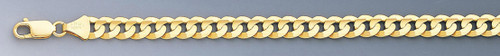 14k Gold 7mm Flat Curb Bracelet 9 Inches