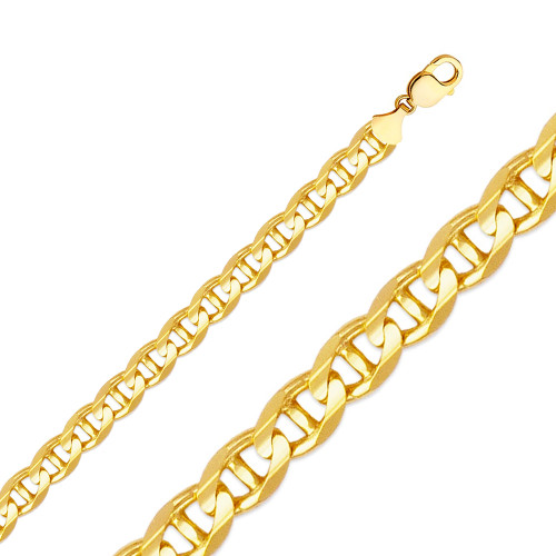 14k Gold 10.0mm Mariner Bracelet 8 Inches