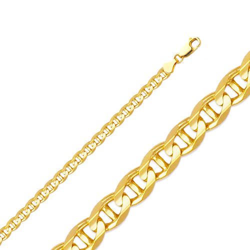 14k Gold 6.0mm Mariner Bracelet 7 Inches