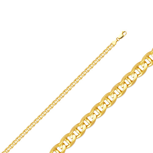 14k Gold 3.1mm Mariner Bracelet 8 Inches