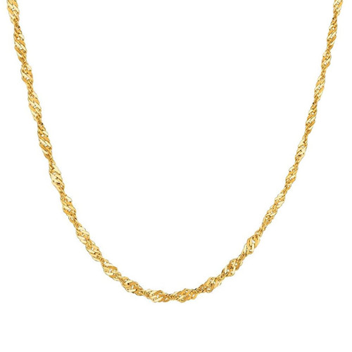 14k Gold 2.5mm Singapore Chain 20 Inches