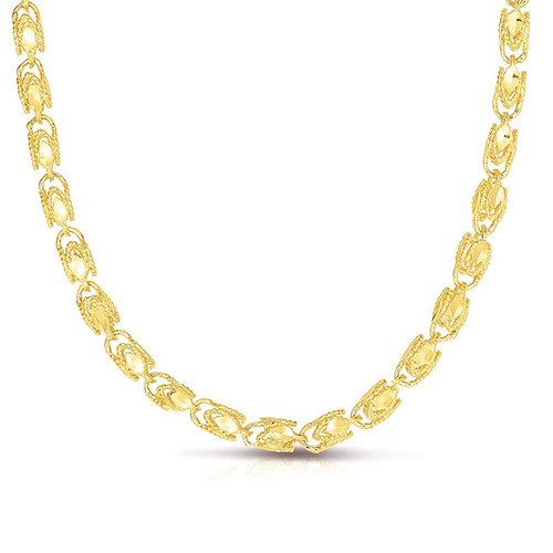 14k Gold 8mm Marquis Link Chain 16 Inches