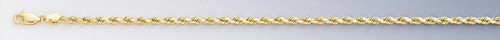 14k Gold 3mm Italian Diamond Cut Rope Chain 16 Inches