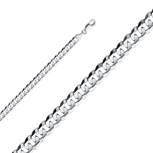 14k White Gold 7mm "Nickel Free" Curb Bracelet 8"