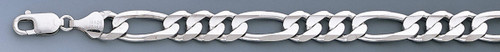 14k White Gold 10.0mm "Nickel Free" Figaro Bracelet 8"