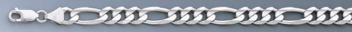 14k White Gold 8mm "Nickel Free" Figaro Bracelet 9"