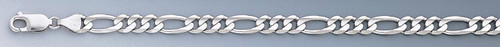 14k White Gold 6.0mm "Nickel Free" Figaro Bracelet 8"