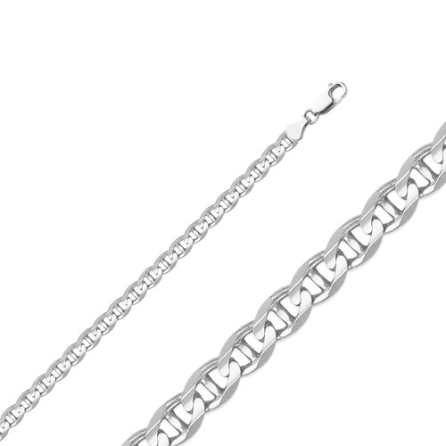 14k White Gold 4.6mm (Nickel Free) Mariner Chain 24 Inches