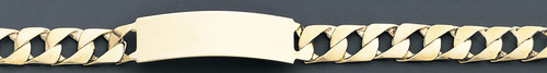 14k Gold 10mm Wide Hand Made Id Link Id Link Bracelet 9 Inches