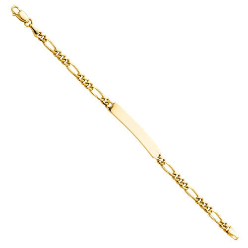 14k Gold 4mm Children's Figaro Id Link Kid's Bracelet 5.5"