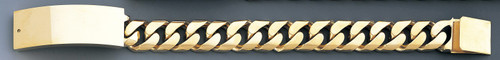 14k Gold 15mm Military Id Link Bracelet 8 Inches