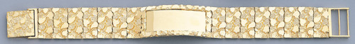 14k Gold 20mm Nugget Id Bracelet 9 Inches