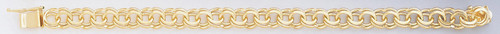 14k Gold 8.5mm Double Link Charm Bracelet 7 Inches