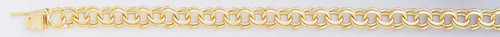 14k Gold 7.5mm Double Link Charm Bracelet 7 Inches