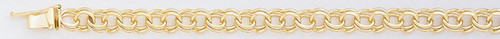14k Gold 6mm Double Link Charm Bracelet 8 Inches