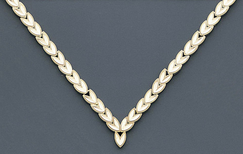 14k Gold 4mm Diamond Cut V-necklace 18 Inches