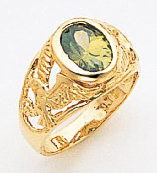 14k Gold Children Cz Center Stone Eagle Ring