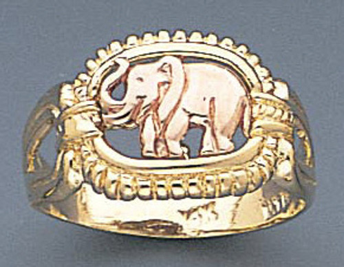 14k Gold Ladies Tri-color Elephant Ring 4017