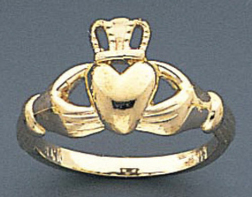 14k Gold 11mm Ladies Irish Claddagh Ring