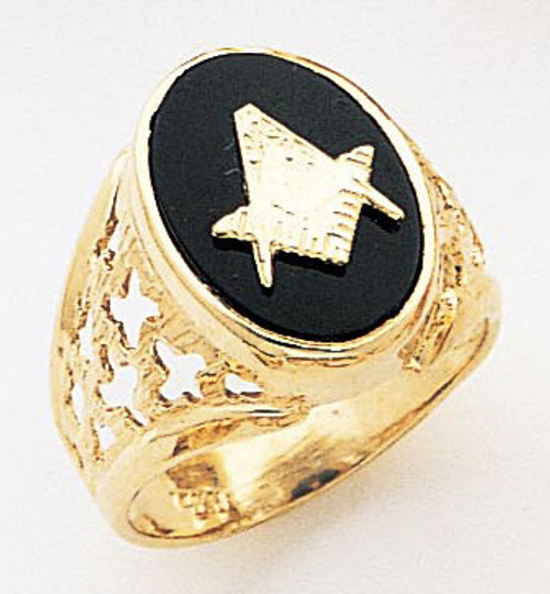 14k Gold Men's 16mm Mason Onyx Ring