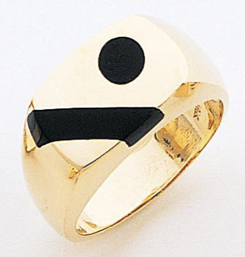 14k Gold 11mm Modern Mens Black Onyx Ring