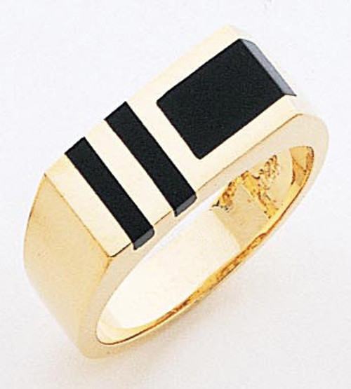 14K Gold 8Mm Wide Black Onyx Ring