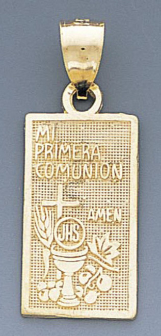 14k Gold High Polished My First Communion Pendant 4860