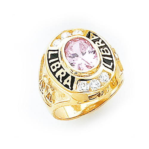 14k Gold Men's Libra Zodiac Ring