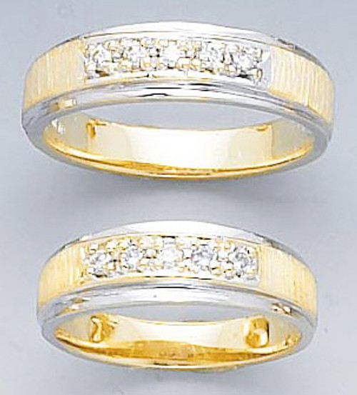 14k Gold Men's and Lady's  0.52Ct  Diamond Wedding Band Set