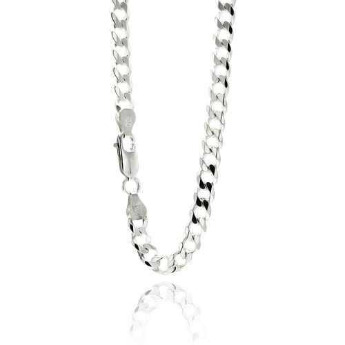 Sterling Silver (Nickle Free)  5.5mm Curb Link Chain 20 Inches