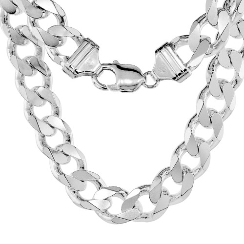 Sterling Silver(Nickle Free) 14 Mm Curb Link Chain 20 Inches