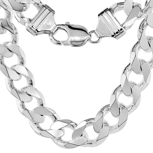 Sterling Silver(Nickle Free) 18 Mm Curb Link Chain 24 Inches