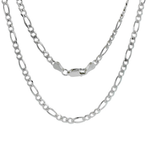 Sterling Silver Figaro Chain Necklace for Woman/ Men 1mm3mm, 16 18