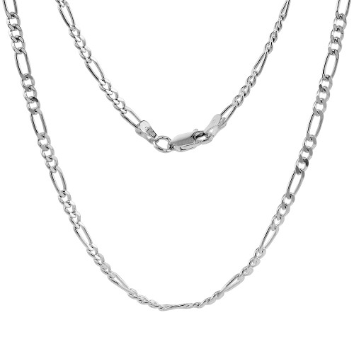 Sterling Silver "Nickel Free" 3 Mm Figaro Chain 22"