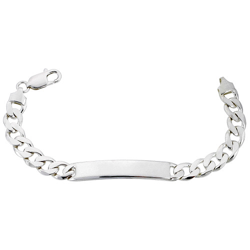 Sterling Silver 9mm Curb ID bracelet 9 Inches