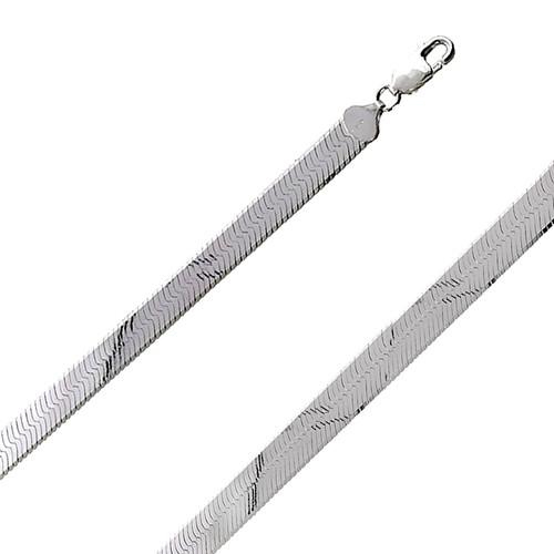 Sterling Silver (Nickel Free) 9mm Herringbone Chain 16 Inches